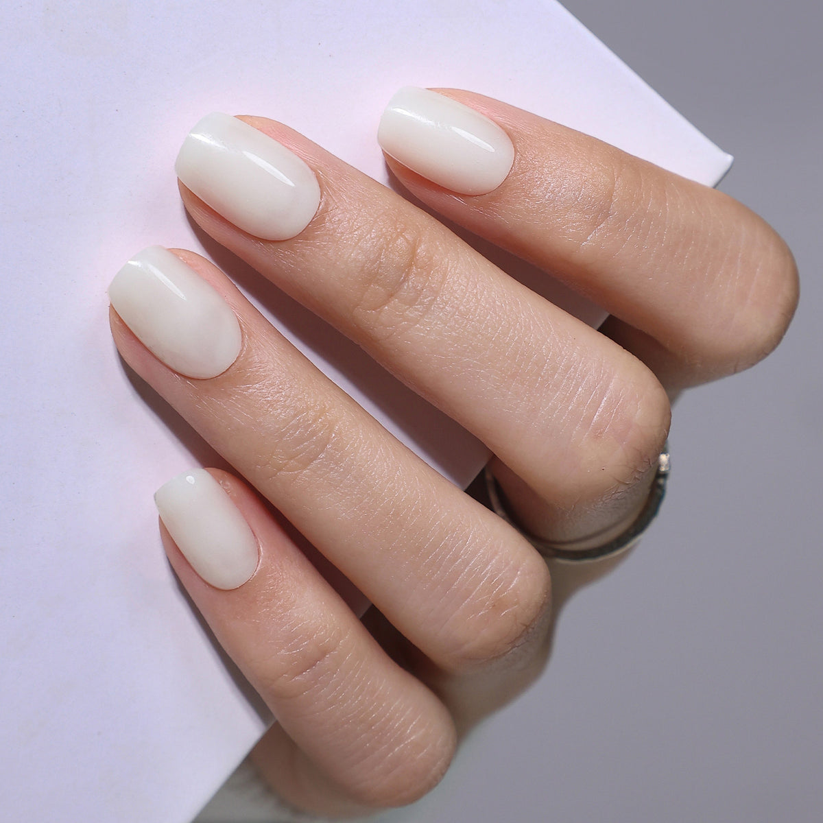 Cloud Dancer White Glow — Short Square white short square on-hand view 3 | SHANGMENG®