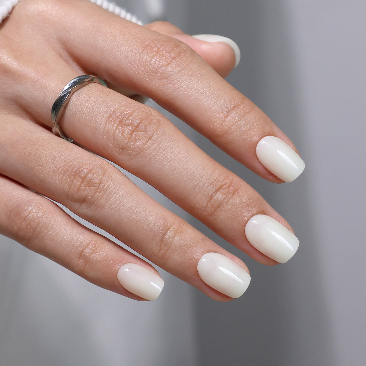 Cloud Dancer White Glow — Short Square white short square on-hand view 4 | SHANGMENG®