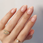 French Nude Almond Reusable Soft Gel Press-On Nails product detail view | SHANGMENG®