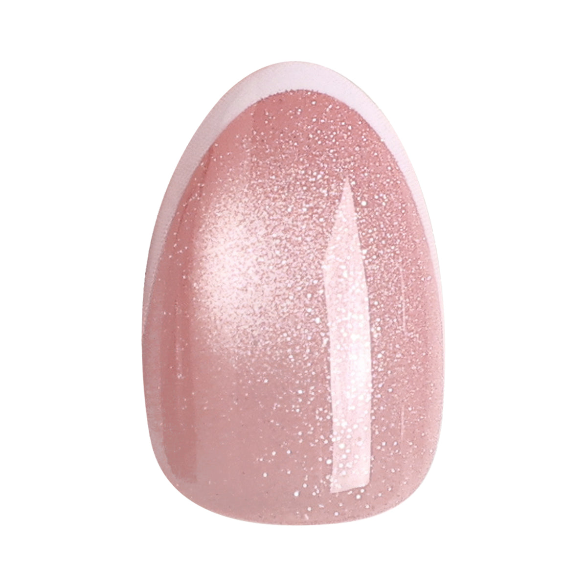 French Tip Cat Eye White Extra Short Almond Press-On Nails single loose nail studio shot one | SHANGMENG®