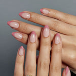 French Tip Dusty Rose Mauve Short Almond Press on Nails product image 8 | SHANGMENG®
