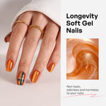 Gilded Check Salon Style Reusable Soft Gel Press on Nails product image 5 | SHANGMENG®