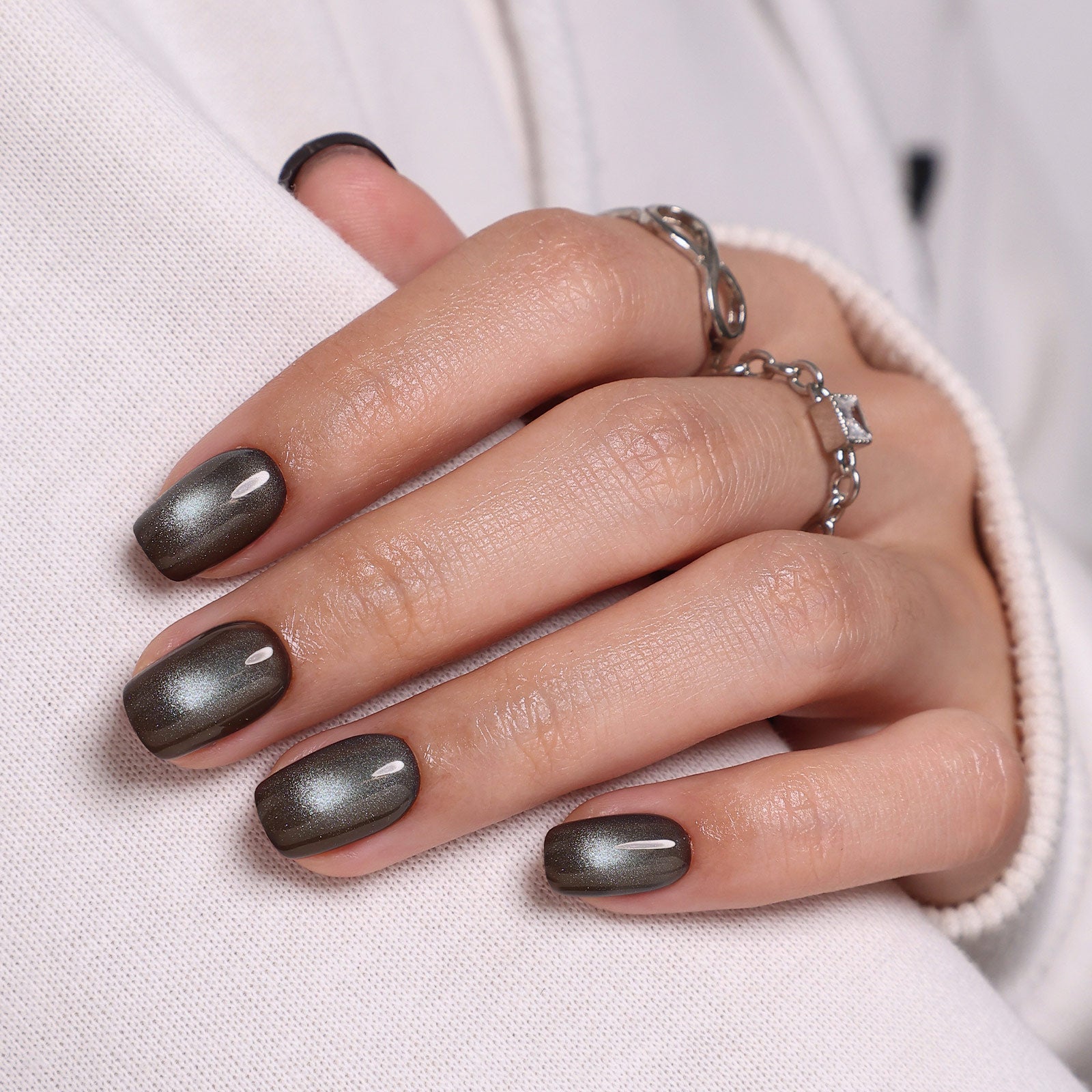 Midnight Shimmer Reusable Soft Gel Press on Nails product image 5 | SHANGMENG®