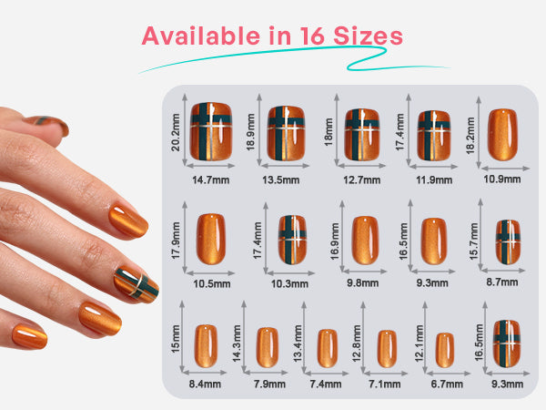 Gilded Check Salon Style Reusable Soft Gel Short Square Press on Nails detail image 1