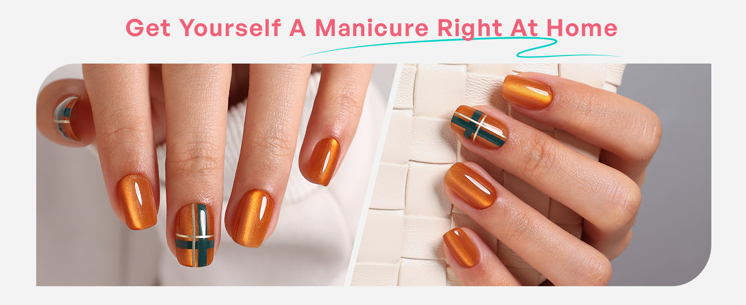 Gilded Check Salon Style Reusable Soft Gel Short Square Press on Nails detail image 2