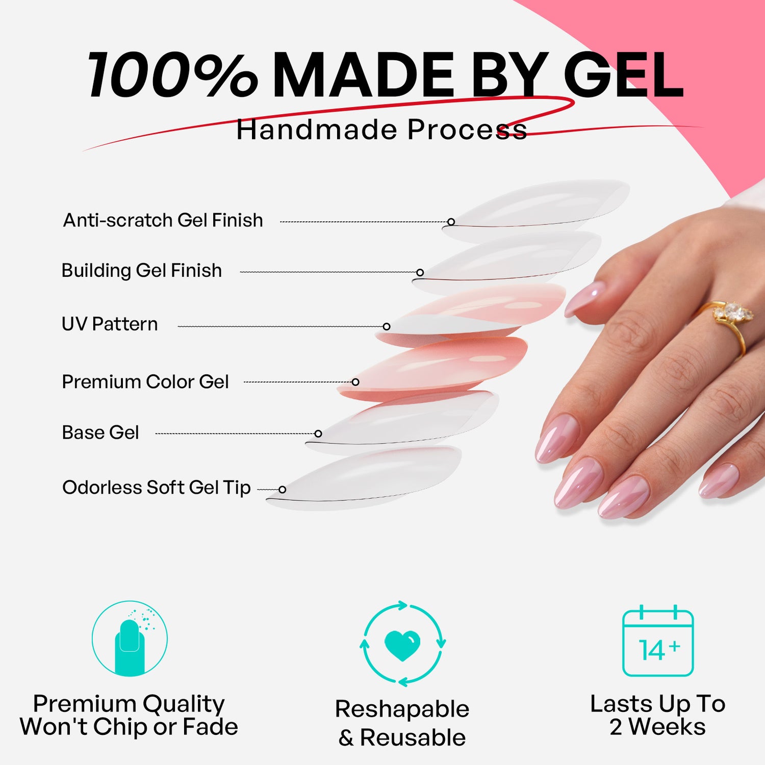 Glazed Donut Light Pink Almond Press on Nails