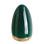 Emerald Muse unhas press-on amendoadas com glitter: foto de estúdio de uma unha solta | SHANGMENG®