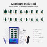 Emerald Muse unhas press-on amendoadas com glitter: tabela de tamanhos, 16 tamanhos e kit | SHANGMENG®