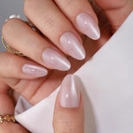 Glitter Pink Short Almond Reusable Soft Gel Press-On Nails product detail view | SHANGMENG®