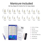 Glow in the Dark Short Almond Soft Gel Press on Nails 16 size options mm measurement chart kit included | SHANGMENG®