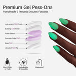 Glow in the Dark Short Almond Soft Gel Press on Nails UV cure 6-layer soft gel process | SHANGMENG®