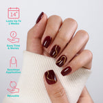 Gilded Ember Red Gold Swirl — Short Square angled hand view | SHANGMENG®