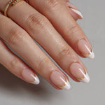 Golden Silk Gold Ribbon — Short Almond on hand finish close up | SHANGMENG®