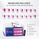Ongles carrés en gel souple rose vif œil de chat : tableau en mm, 16 tailles | SHANGMENG®