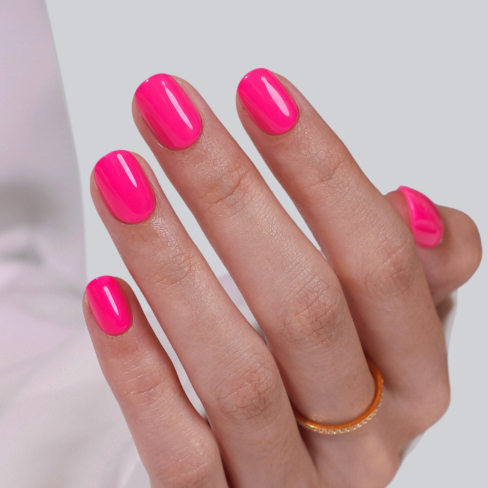 Hot Pink Extra Short Square Soft Gel Press on Nails product image 3 | SHANGMENG®