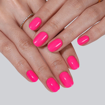 Imagem 2 do produto Hot Pink Extra Short Square Soft Gel Press on Nails | SHANGMENG®