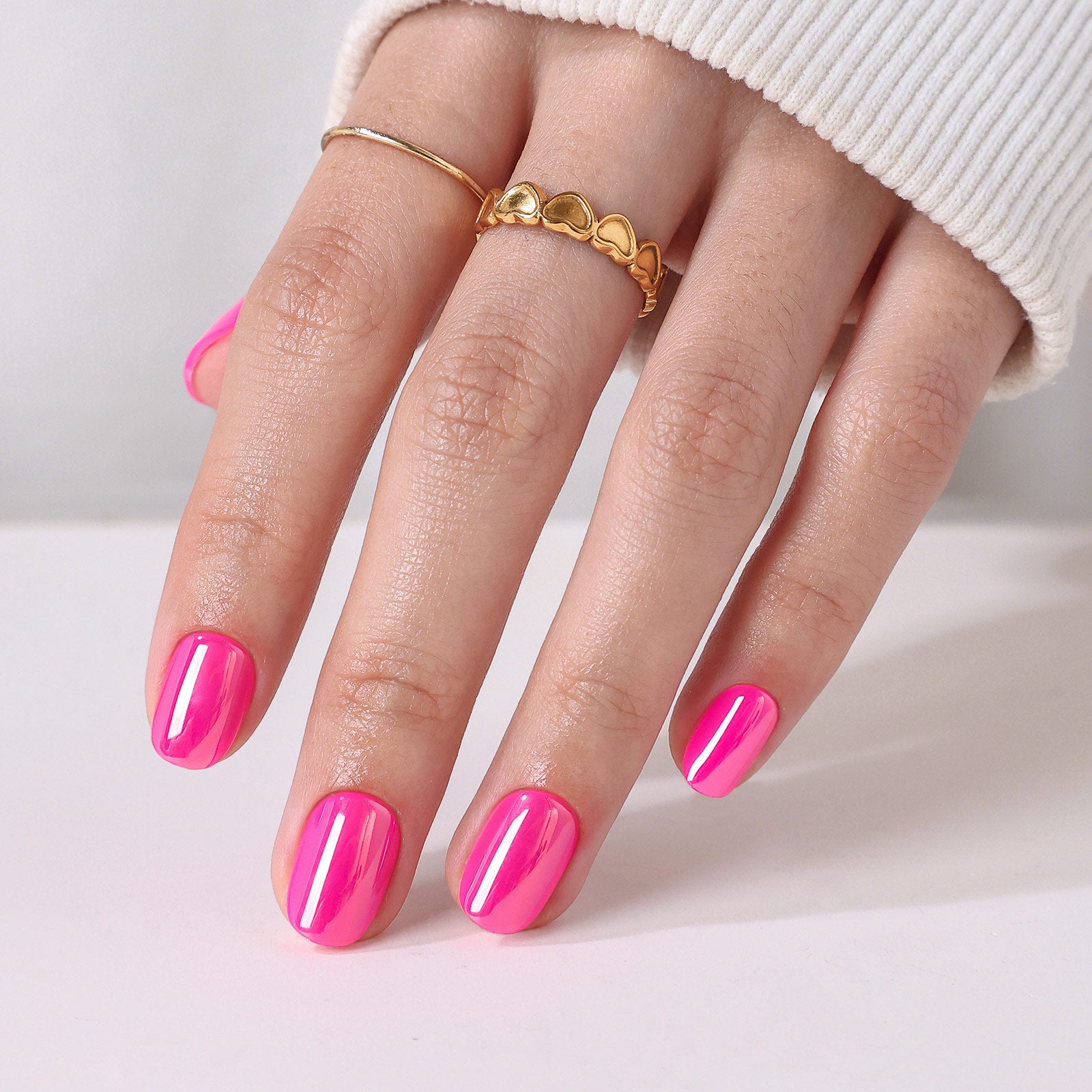 Candy Pink Salon Style Reusable Soft Gel Press on Nails product image 7 | SHANGMENG®