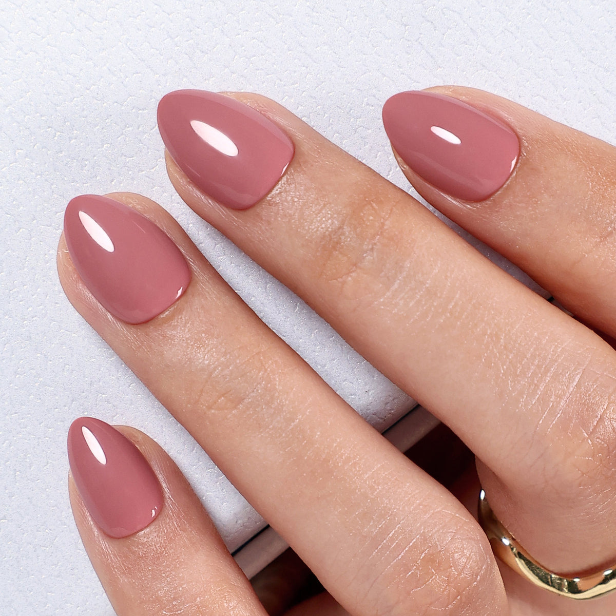 Mauve Haze Glossy Pink — Extra Short Almond product detail view | SHANGMENG®