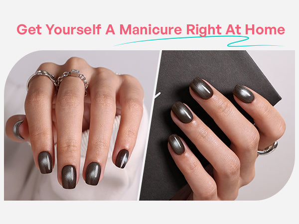Midnight Shimmer Reusable Soft Gel Press on Nails detail image 3