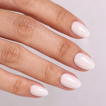 Milk Glass Milk Glass Milky White — Extra Short Almond clean hand close-up | SHANGMENG®