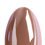 Mocha Mirage Chrome — Extra Short Almond single nail close-up of the glossy mocha finish | SHANGMENG®