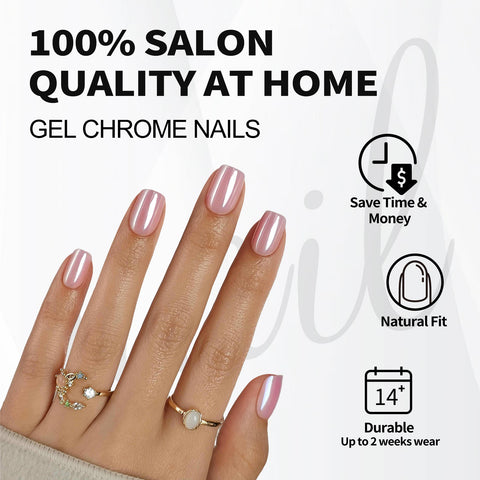 Glazed Light Pink Press On Nails