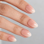 Rosewater Fade Pink Ombre — Extra Short Almond on hand view | SHANGMENG®