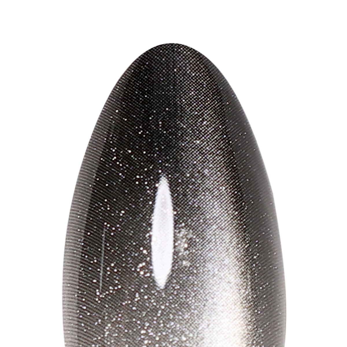 Onyx Silver Black Cat Eye Short Almond single nail | SHANGMENG