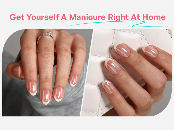 Faux Ongles Courts Ovales en Gel Souple Réutilisables Style Salon Pétale Lustre detail image 3
