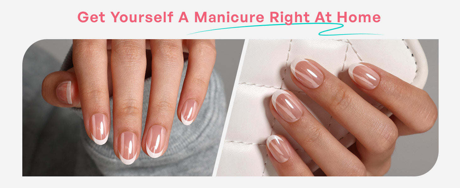 Faux Ongles Courts Ovales en Gel Souple Réutilisables Style Salon Pétale Lustre detail image 3