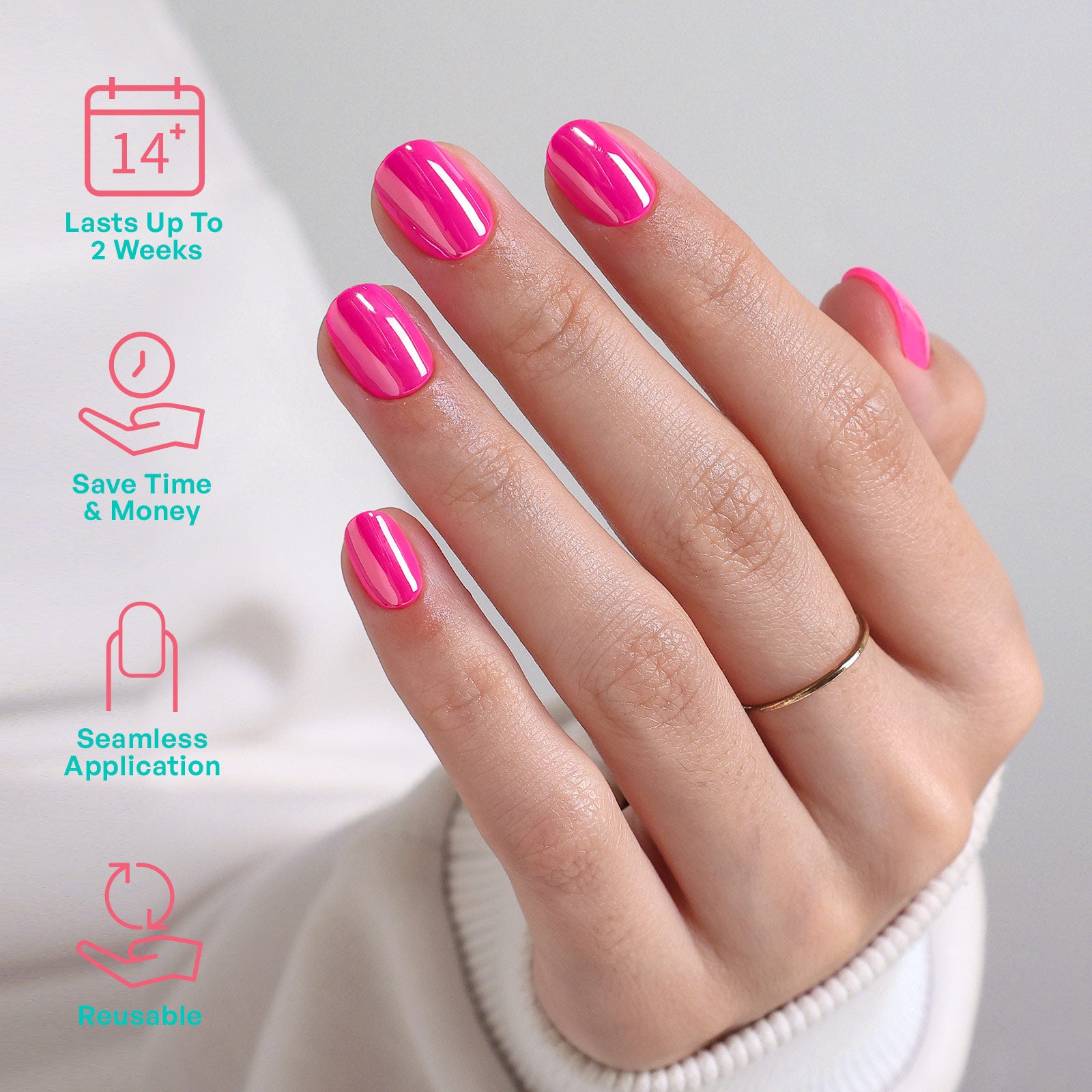 Candy Pink Salon Style Reusable Soft Gel Press on Nails product image 2 | SHANGMENG®