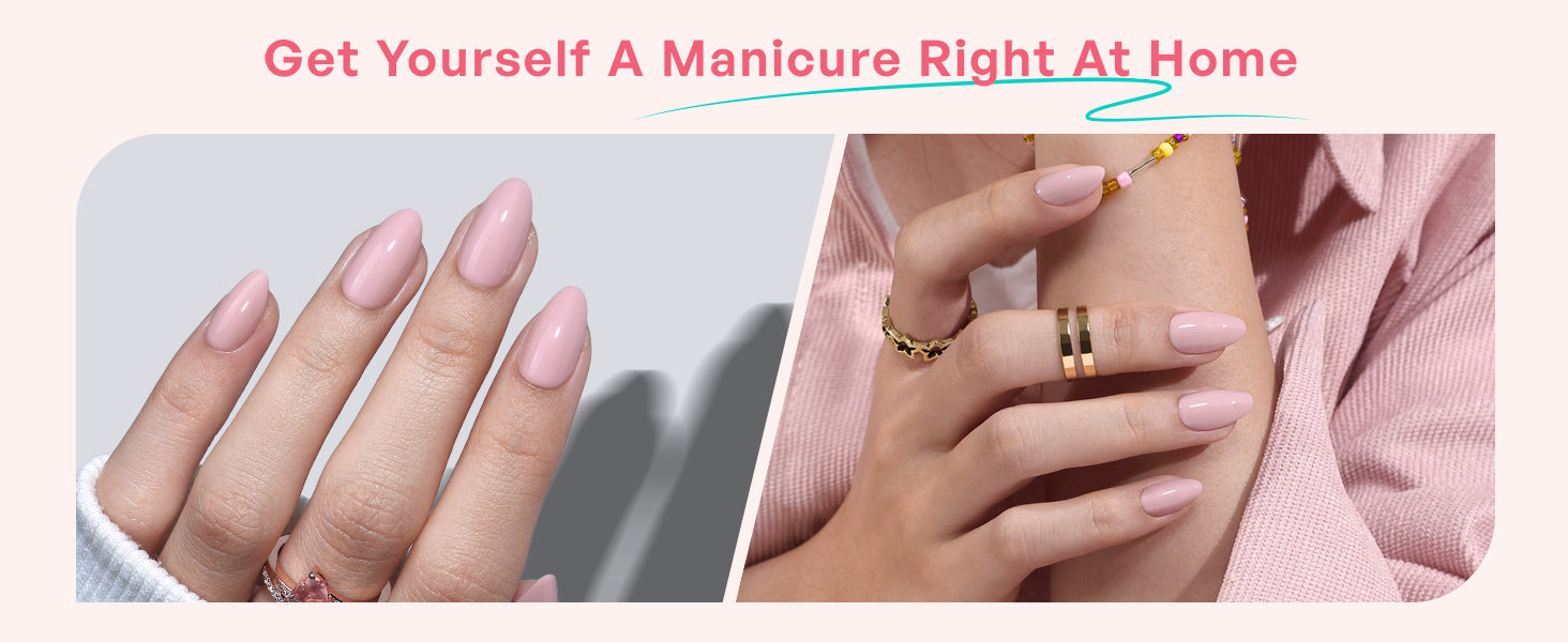 Ongles ronds à coller jaune beurre detail image 3