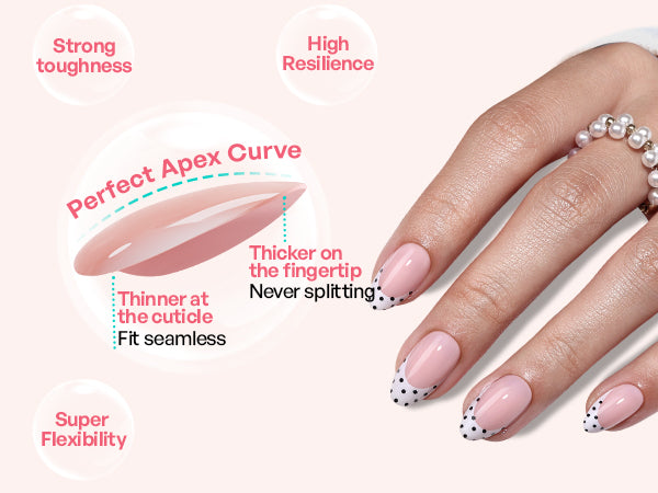 White French Tip Polka Dots Press on Nails detail image 2