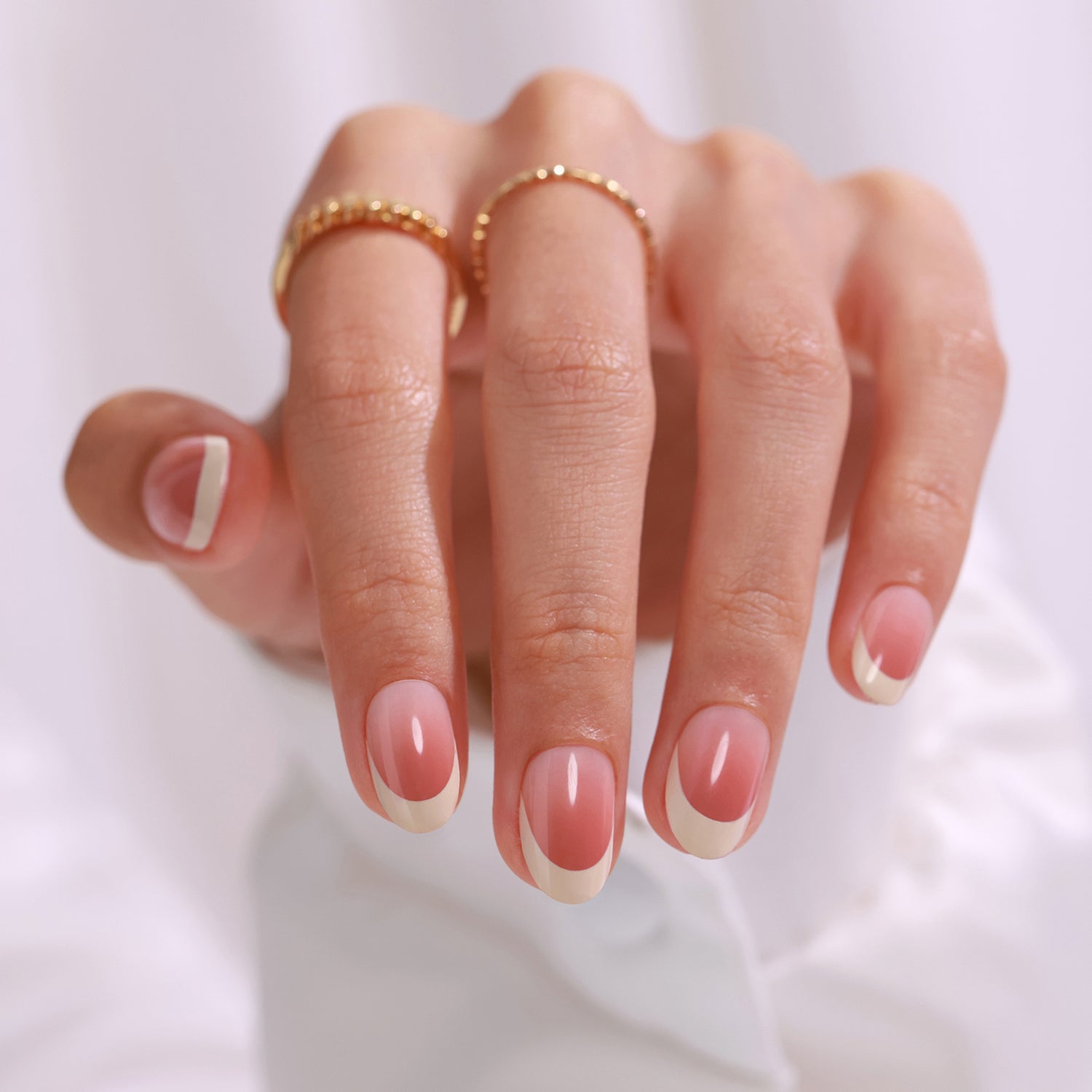 Pink Ombre French Tips Gel Nails
