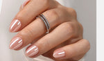 Pinkie Smile Pink Chrome Extra Short Almond on-hand product view 4 | SHANGMENG®