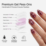 Plaid Bow Deep Red Short Almond Soft Gel Press on Nails UV-cured 6-layer process | SHANGMENG®
