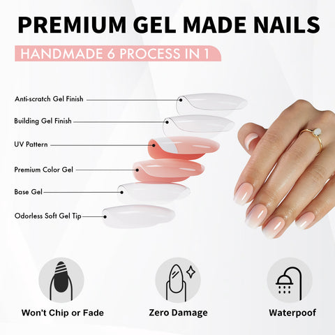 Gradient White Ombre Short Square Nails