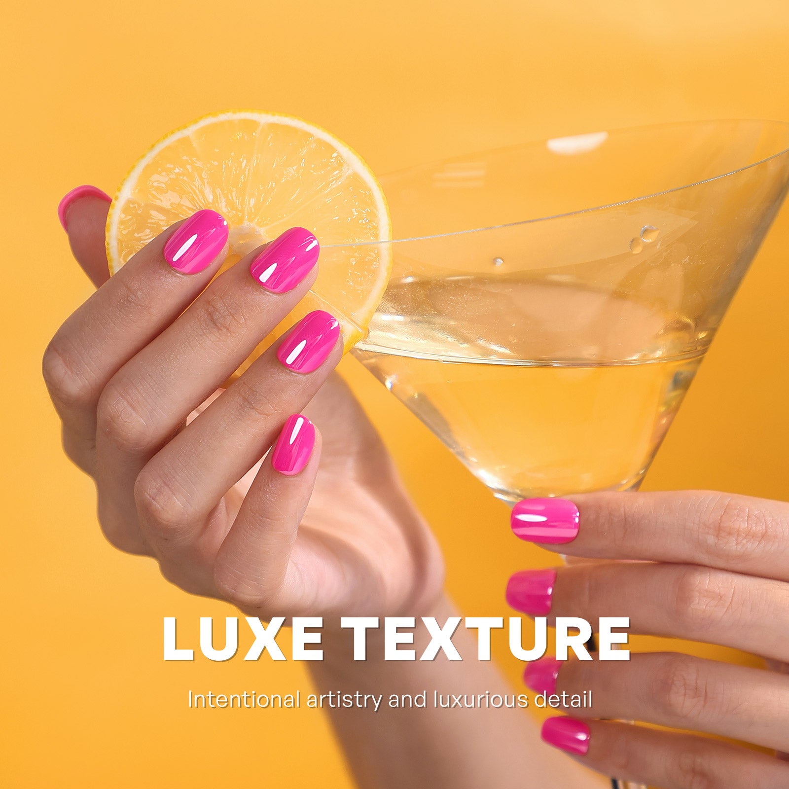 Candy Pink Salon Style Reusable Soft Gel Press on Nails product image life styel luxe texture | SHANGMENG®