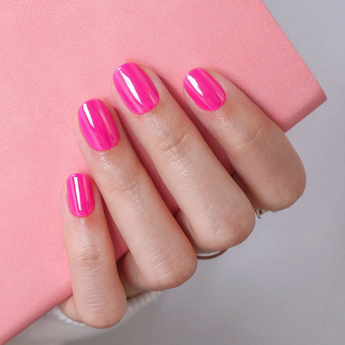Candy Pink Salon Style Reusable Soft Gel Press on Nails product image 5 | SHANGMENG®