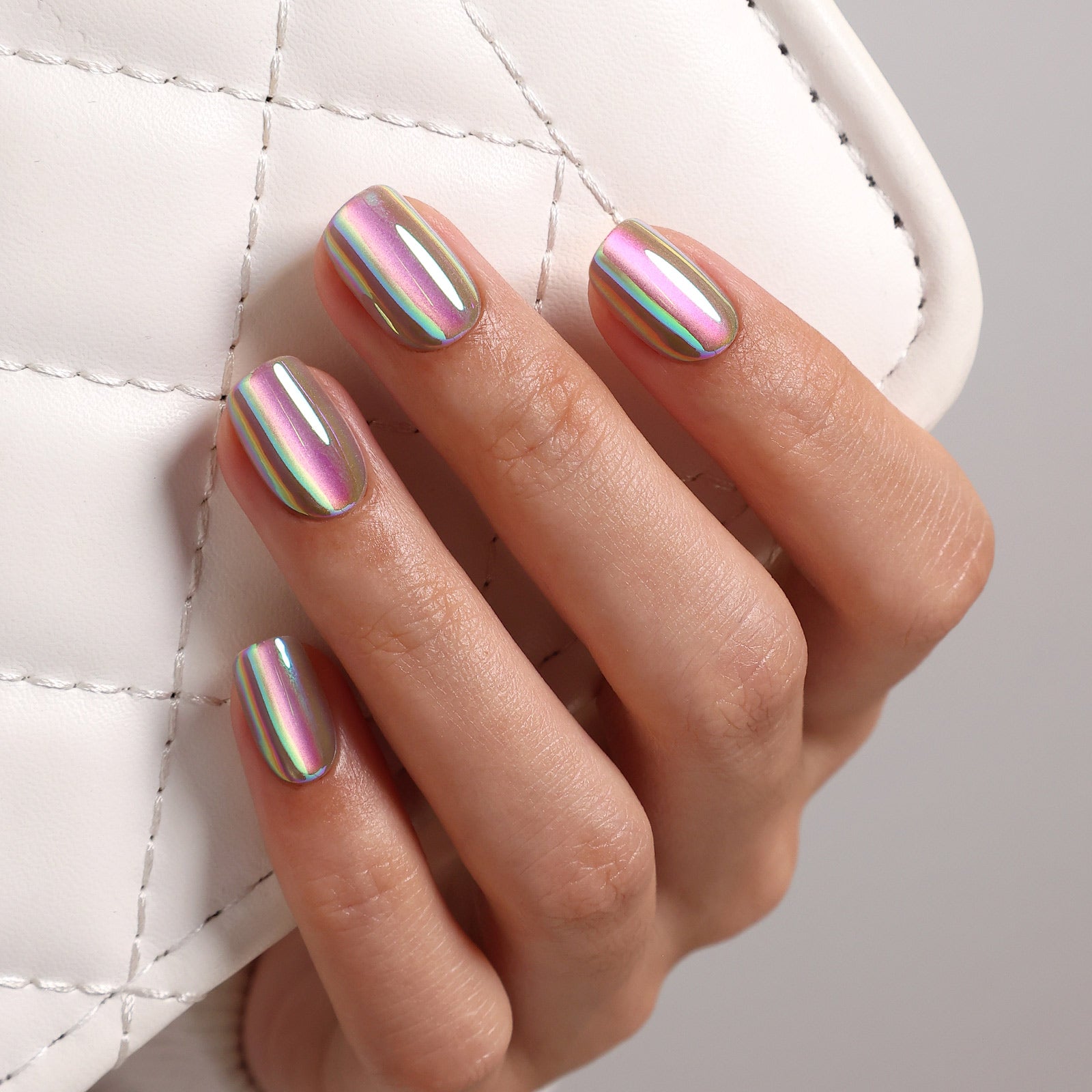 Aurora Rainbow Salon Style Reusable Soft Gel Press on Nails product image 1 | SHANGMENG®