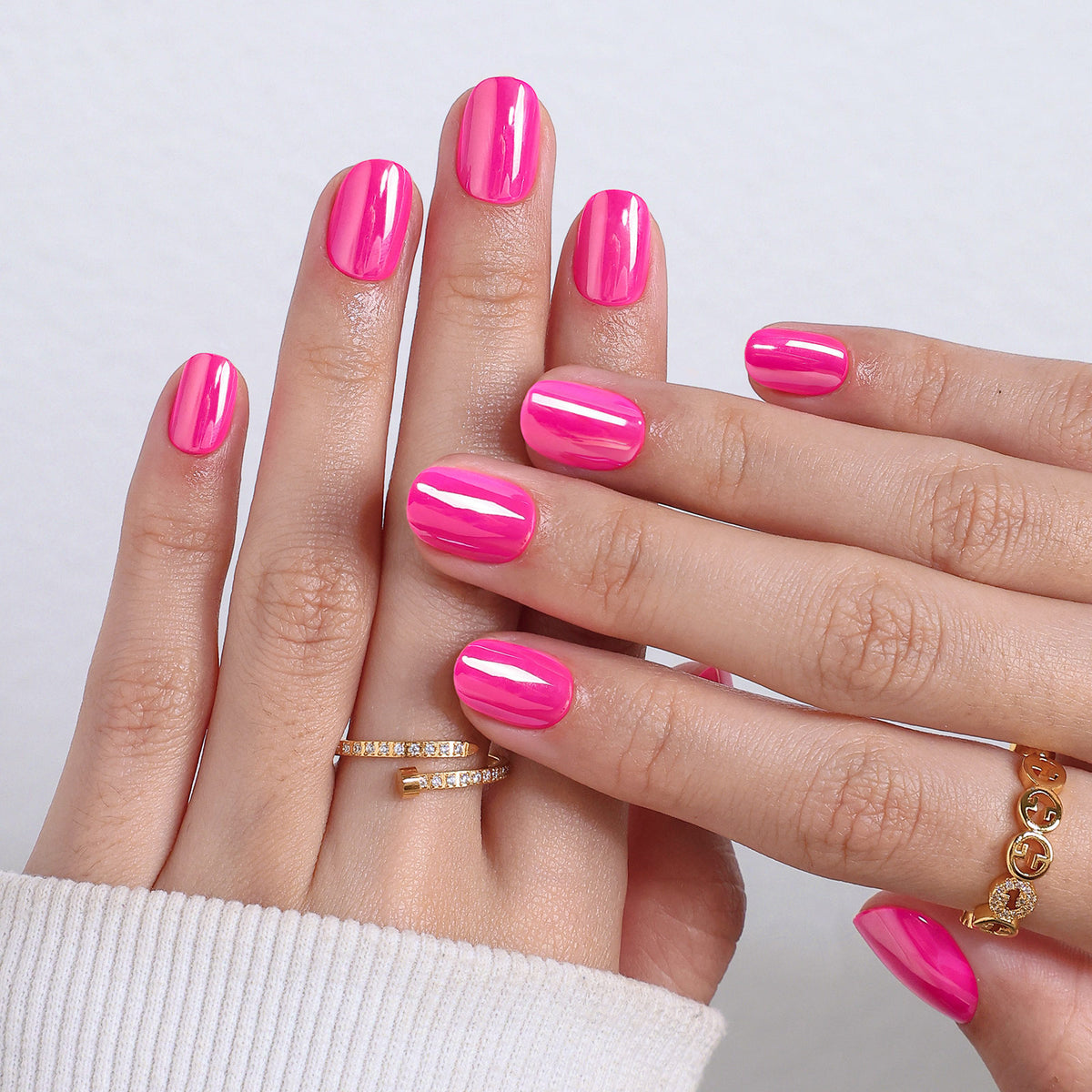 Candy Pink Salon Style Reusable Soft Gel Press on Nails product image 3 | SHANGMENG®