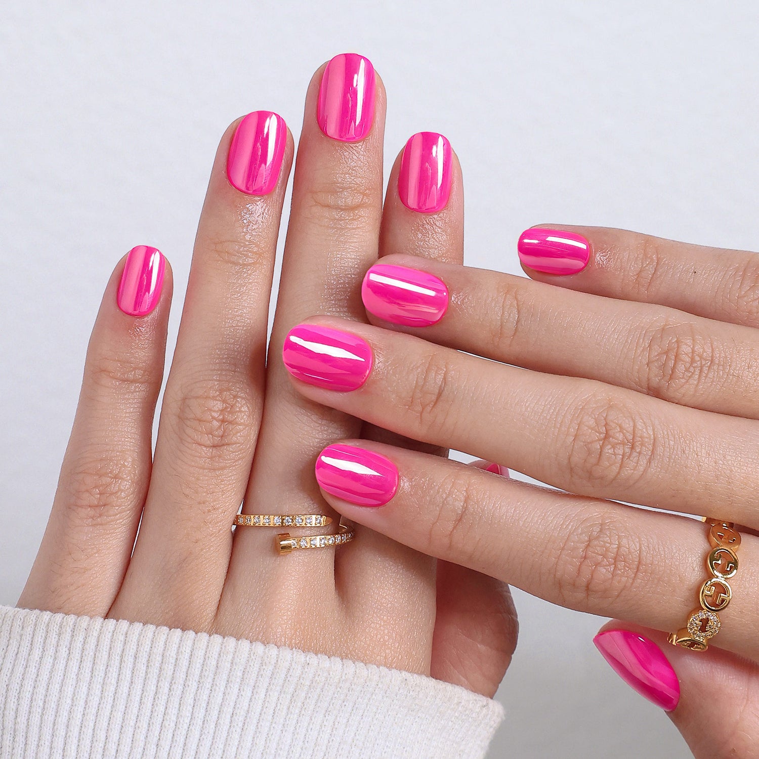 Candy Pink Salon Style Reusable Soft Gel Press on Nails product image 3 | SHANGMENG®