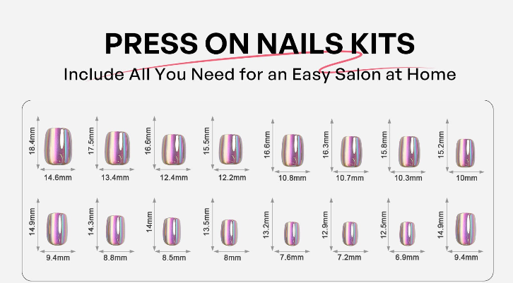 Aurora Rainbow Salon Style Reusable Soft Gel Press on Nails product image 16 sizes | SHANGMENG®