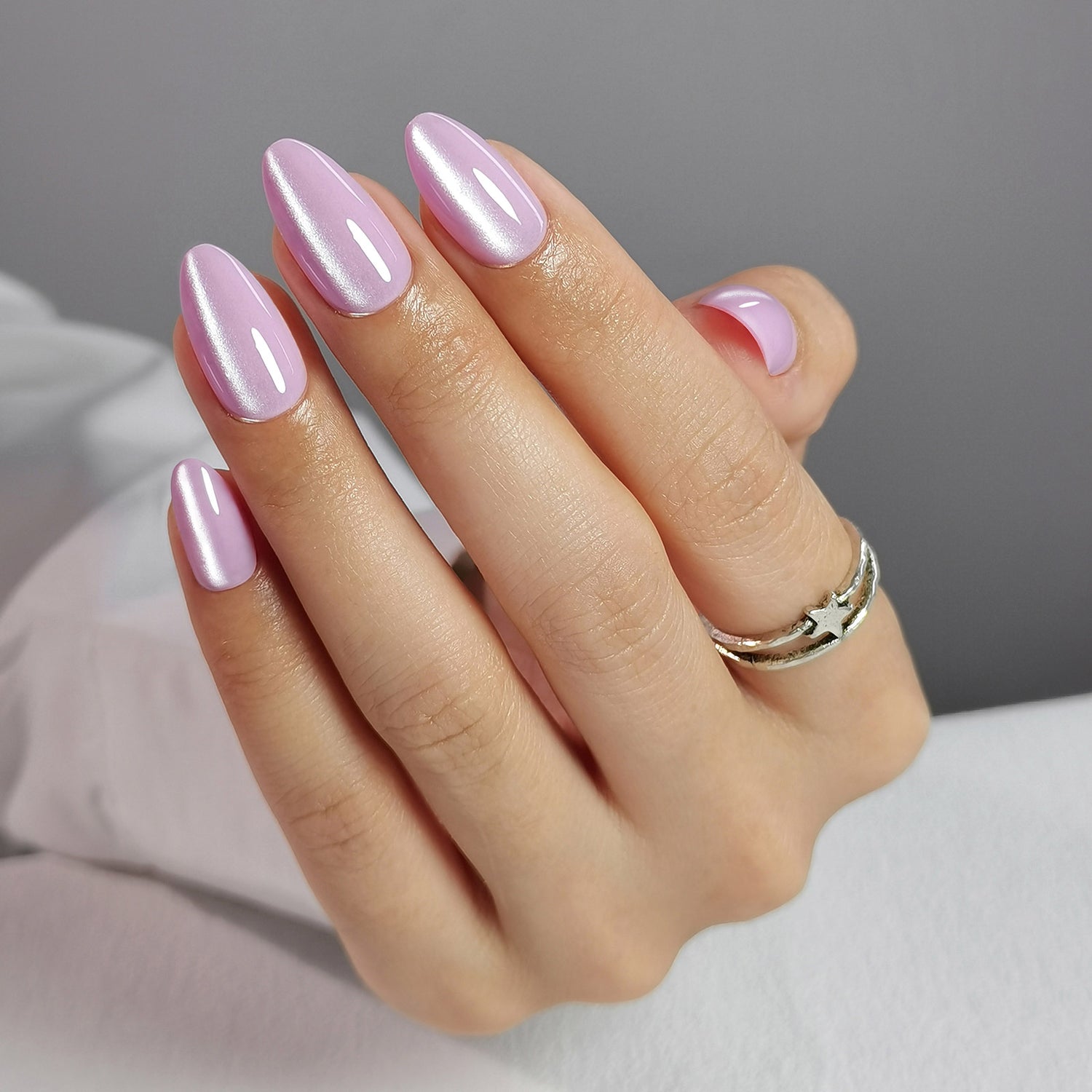 Cat Eye Pink Press on Nails Kit