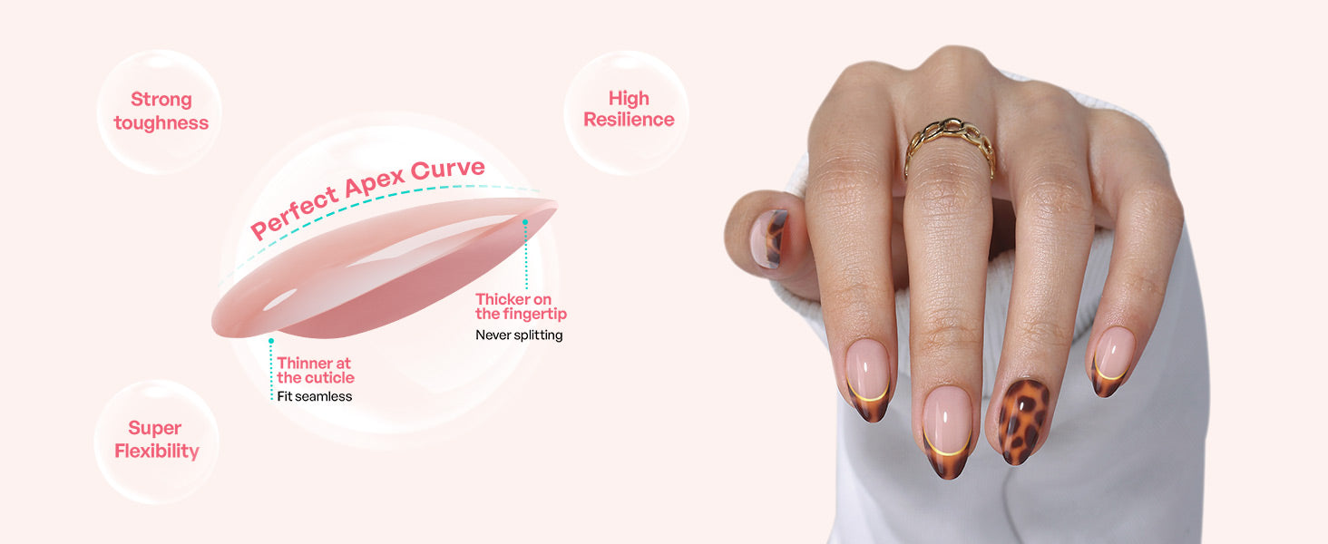 Tortoise Shell French Tip Nails Press on detail image 2