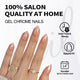 Ongles en amande nude Aurora chromé glacé