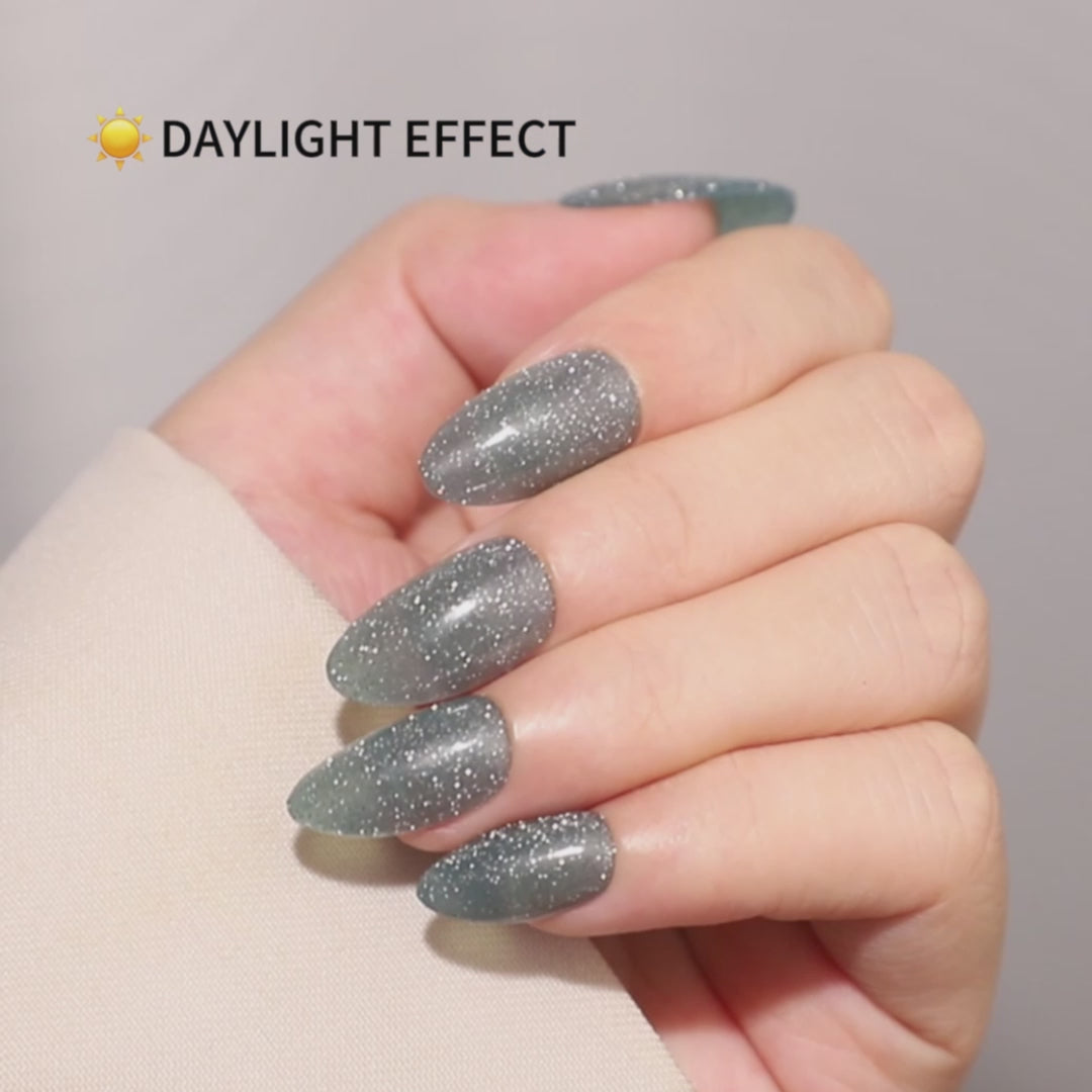 Glitter Dark Green Soft Gel Nails salon quality value comparison | SHANGMENG®