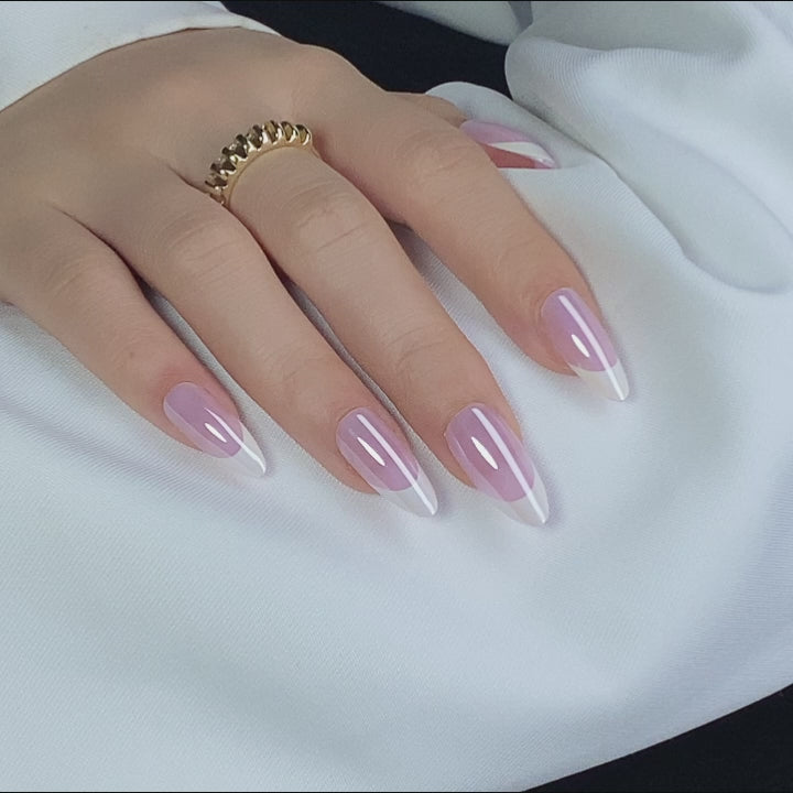 Glazed White Swan French Nails press on nails styling | SHANGMENG®