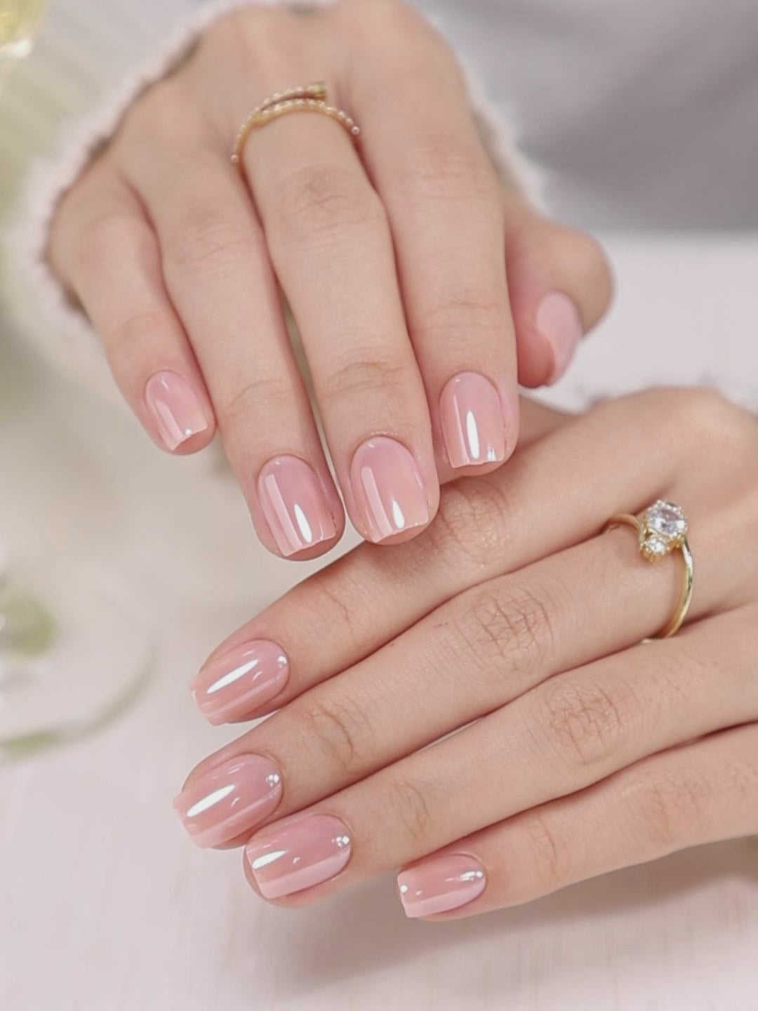 Glazed Donut Aurora Beige Square Nails product image 9 | SHANGMENG®