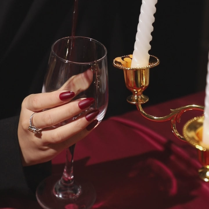 Ancora Red French Almond Nails press on nails styling | SHANGMENG®